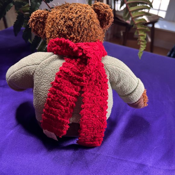 📌Hallmark Cold Weather Ready Plush Teddy w/ Mittens Red Scarf - Gloves- Sweater - Picture 5 of 15